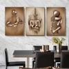 3D Moderne Metallfigur Statue Kunst Leinwand Malerei Romantische Abstrakte Poster und Drucke Wandbilder für Wohnzimmer Wohnkultur