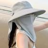 Sun Hat for Women with Face Mask Neck Protection Anti-Wind Cycling Sun Hat Not Blow Off Wide Brim Gardening Farming Cap