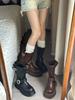 Retro Thick-soled Belt Buckle One-pedal Martin Boots Women's 2025 Autumn New Versatile Height-increasing and Thin Short Boots