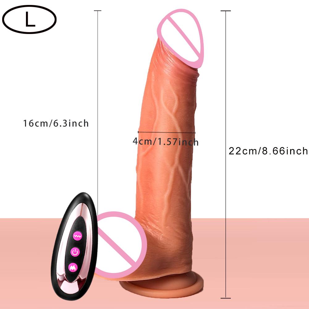 Realistic Dildo Heated Vibrator Telescopic Vibrating Big Penis Dick Cock Masturbation Adult Sex Toys For Women Anal Plug 18+