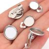 10 Stück/Los Edelstahl Ohrclip Basis Runde Leere Cabochon Schale Passend für 8-14mm Ohrclips Für DIY Schmuckherstellung Zubehör