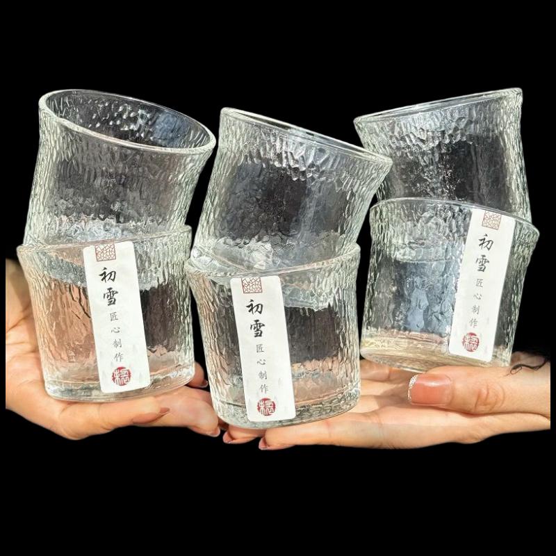 First Snow Hammered Glass Drinking Cup