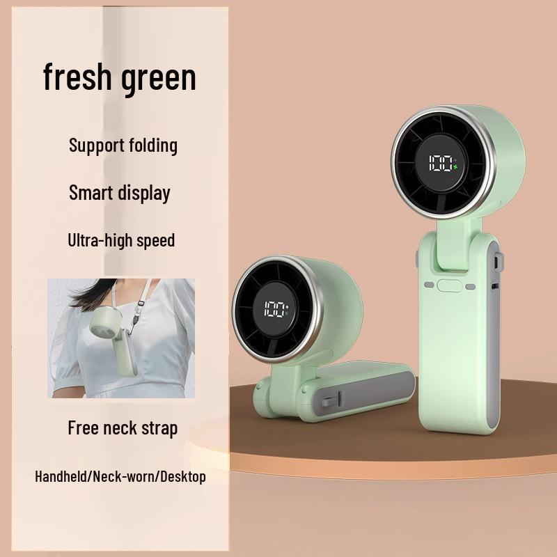Portable High-Speed Turbo Mini Fan: USB Desktop and Neck-Hanging Brushless Motor