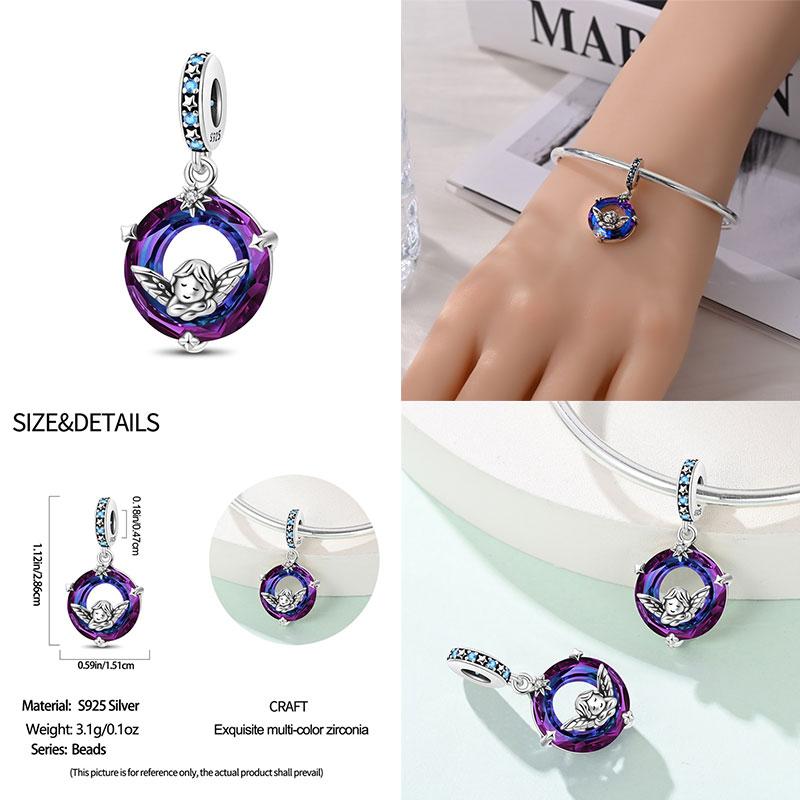 Fit Original 925 Bracelet Magic Star Plate Angel Moon Tree of Life Charms DIY Jewelry Making Women Gift 100% 925 Silver