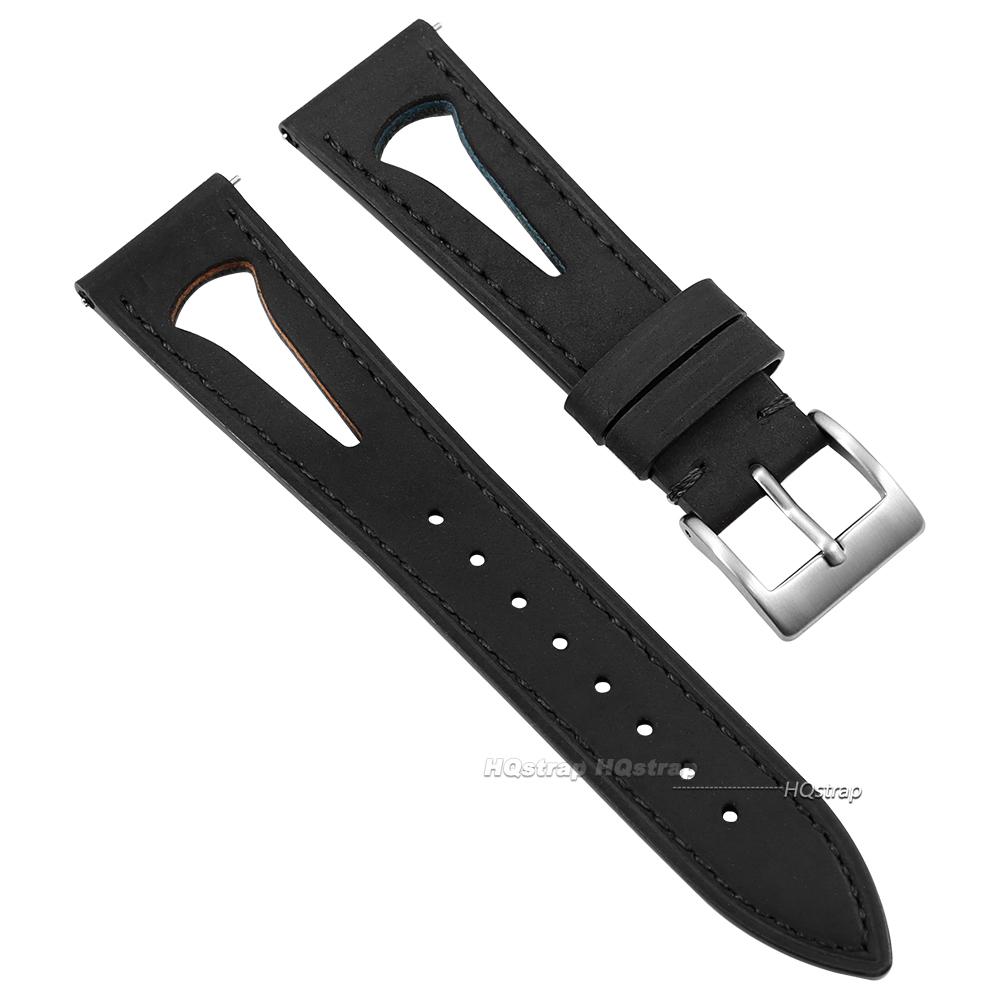 Oil Wax Leather Watchband Retro Cowhide Strap 20mm 21mm 22mm 24mm Breathable Waterproof Wristbelt Quick Release Bracelet