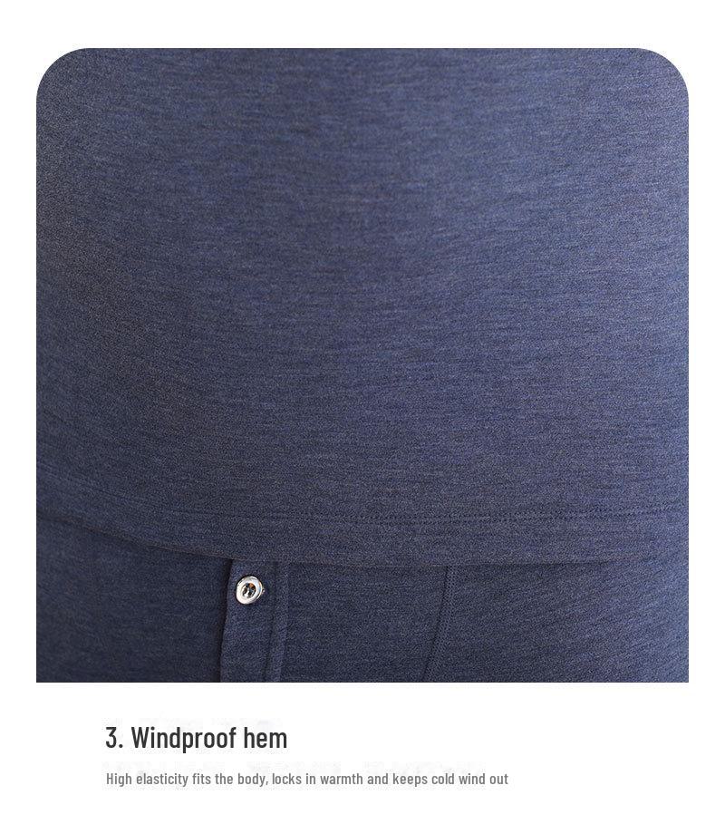 Silk Cashmere Men's Thermal Set: Autumn Round Neck, Slightly Loose Fit, Middle-aged & Elderly Warmth