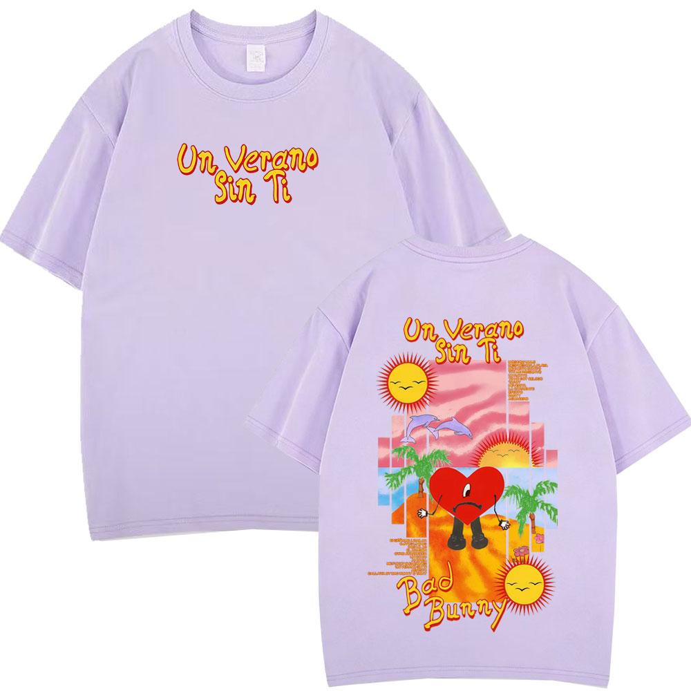 Bad Bunny Un Verano Sin Ti Fashion Printed Tees Men Women Oversized Tshirt Loose Casual Cotton Harajuku Shortsleeved Tshirts