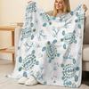 Lightweight Flannel Throw Blanket,Simple Floral Pattern, Soft & Cozy, Ideal for Home, Couch, Bedroom, Great for Christmas & Halloween