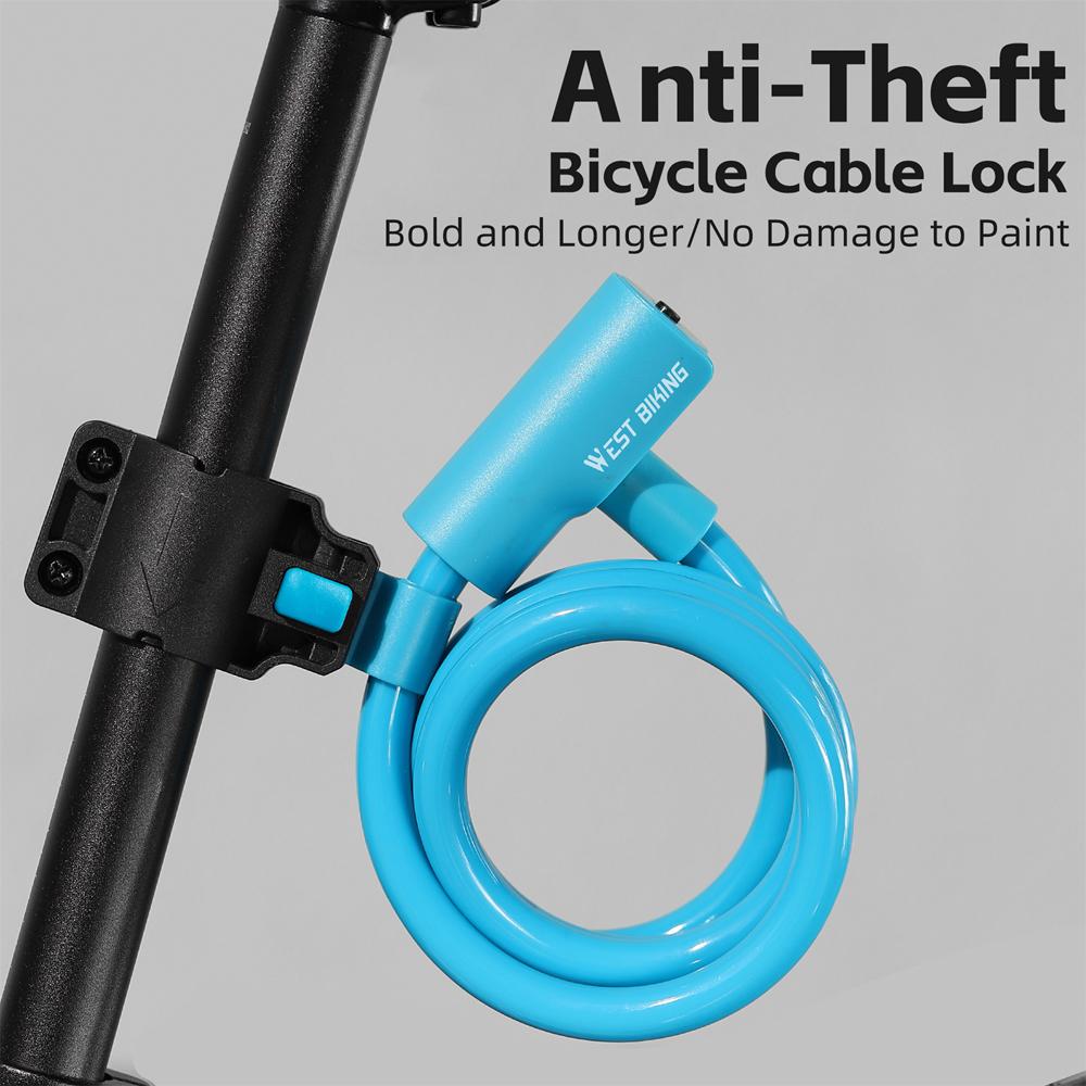 Portable Bicycle Safety Lock Steel Cable Lock AntiTheft Elasticity Lock Road Bike Steel Wire Lock