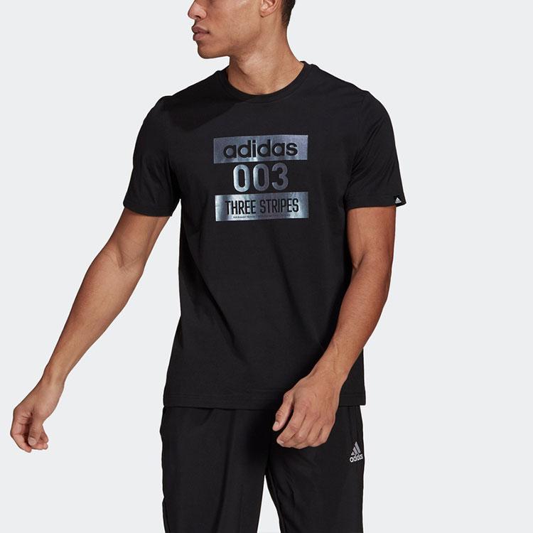 Adidas Sport Style Round Neck Pullover Short Sleeve T-Shirt Men Tops Black GL3260