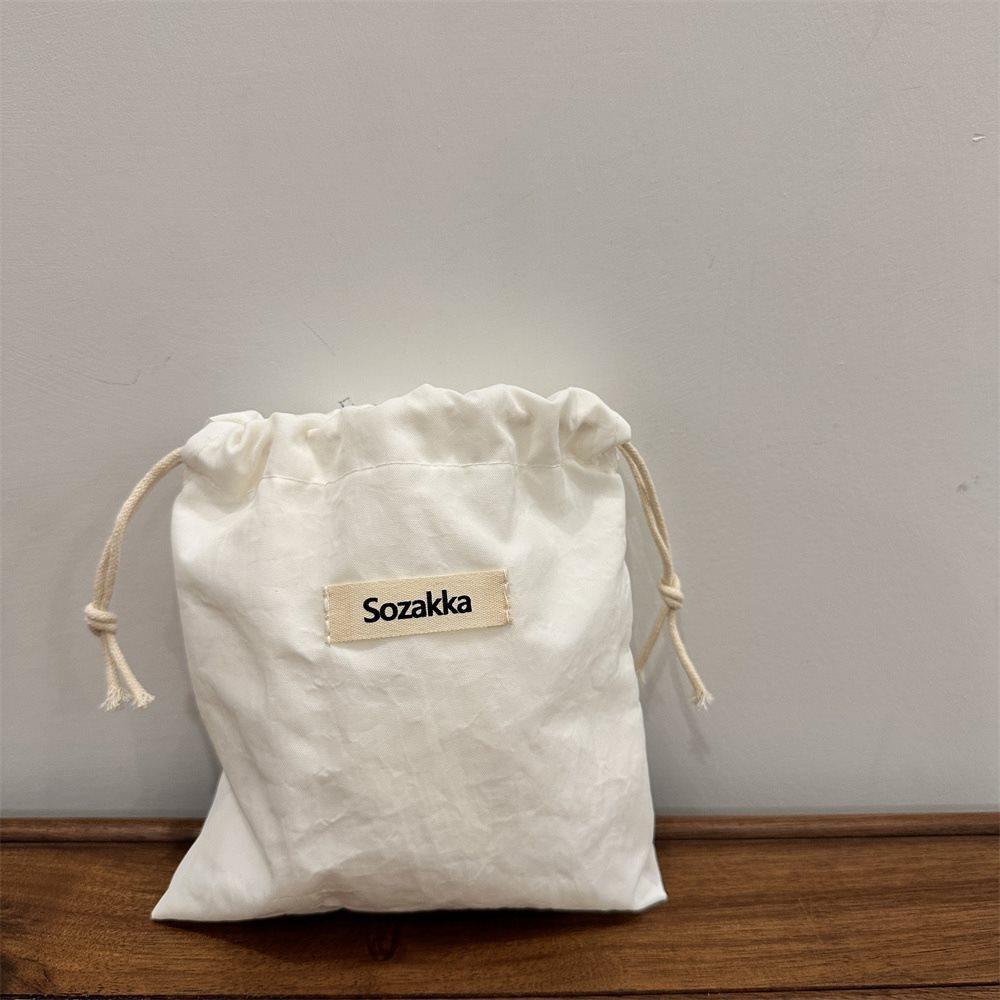 

Modern Oxford Drawstring Tote Bag Versatile And Functional For Daily Makeup Toiletries And Items Small білий