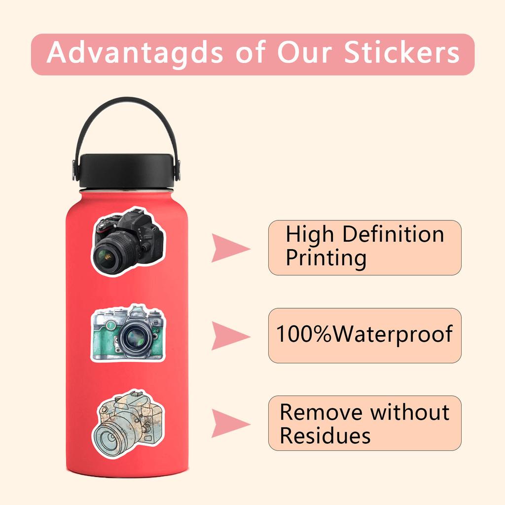 55 New Camera Graffiti Stickers Decorative Skateboard Mobile Phone Waterproof Stickers