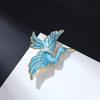Retro Blue Crane Pearl Brooch Enamel Drop Oil Bipinnacle Bird Corsage Long-lasting Color Exquisite Women's Clothing Accessory