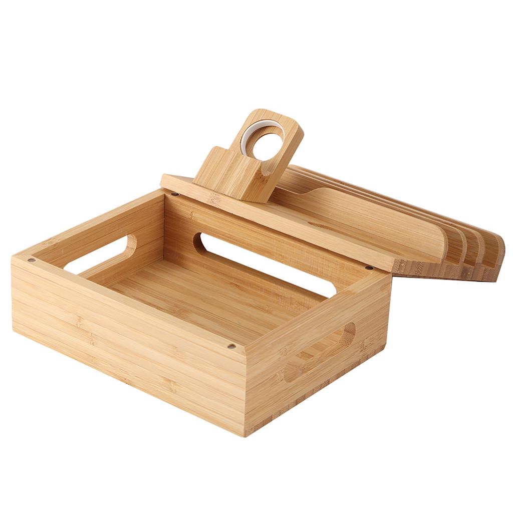 Tablet Station Holder, Cell Phone Station Holder, 3-Shelf Station Holder, Bamboo Watch Holder, Tablet Holder, for