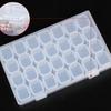 28-Grid Transparent Nail Art Storage Box with Individual Lids for Ornaments