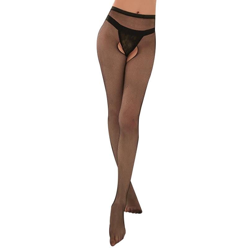 Sexy Dame Skrittløse Nettstrømper Ett stykke Tight Nettstrømper Dame Langstrømper