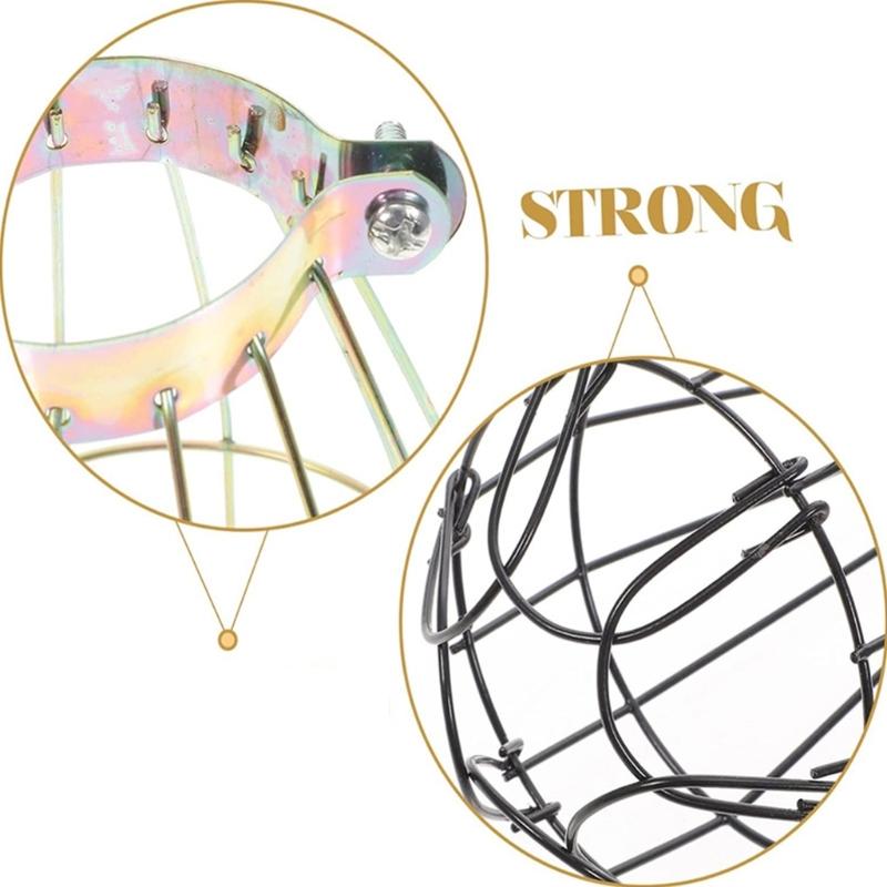 Heavy Duty Heating Lamp Protective Cover Iron Reticulation Safety Defensed For Bulb Shattering Prevention Ventilated Home Industrial Use