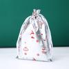 Christmas Drawstring Gift Bags with Santa & Tree Decorations