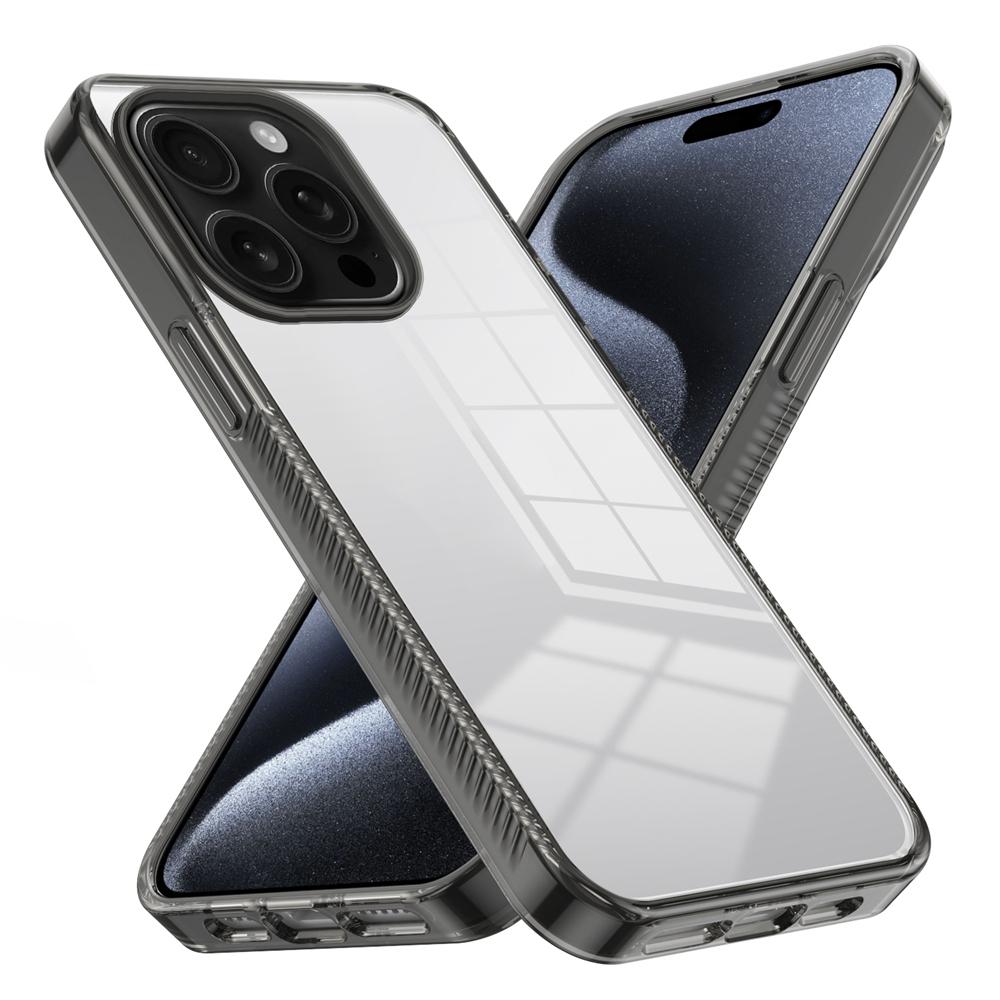 KEYSION Transparent Case for iPhone 16 Pro Max 15Plus TPU+PC Anti-slip HD Clear Shockproof Phone Cover for iPhone 15 Pro 16 Plus