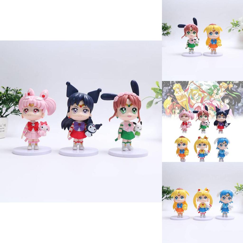 Exquisitely Designed Sailor Moon Figures Featuring Adorable Sanrio Characters In Vibrant Colors