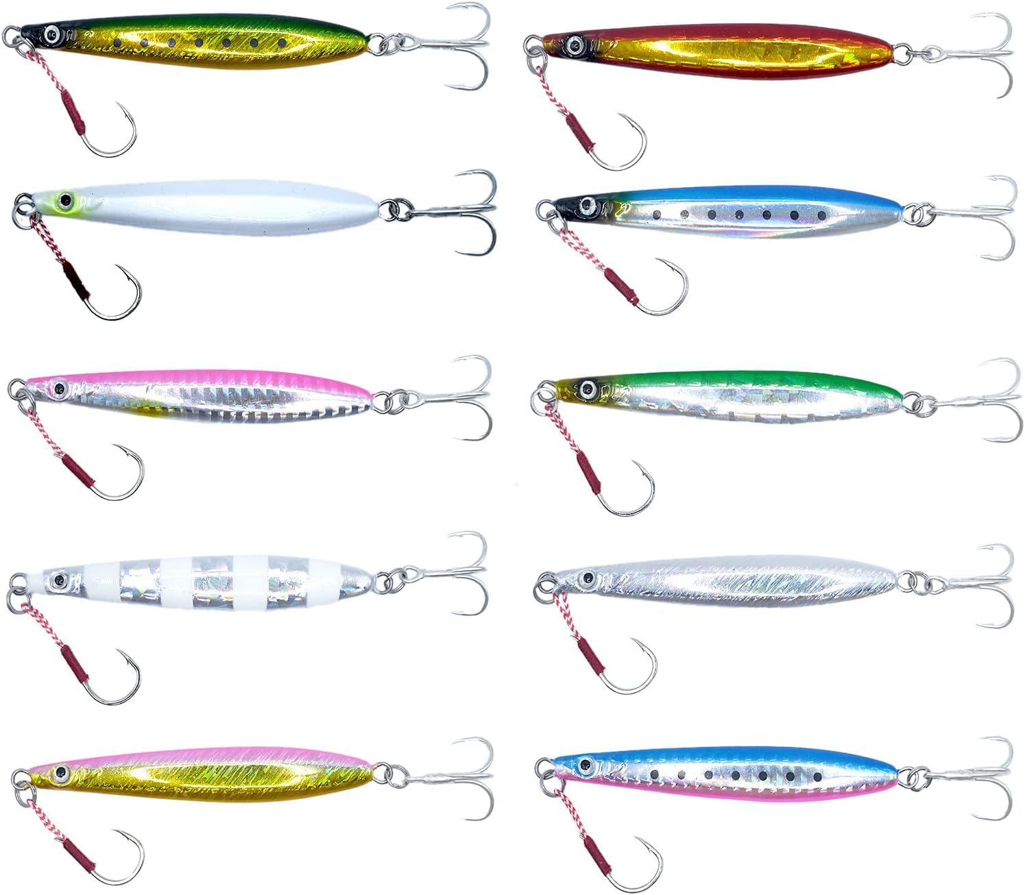 

Набор металлических джигов OHF 20г 30г 40г Джиггинг с ассист-сетом / / Крючки, 10 штук (30)