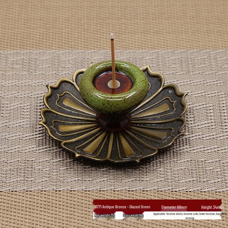 Ceramic Lotus Backflow Incense Burner & Stick Holder Ornament
