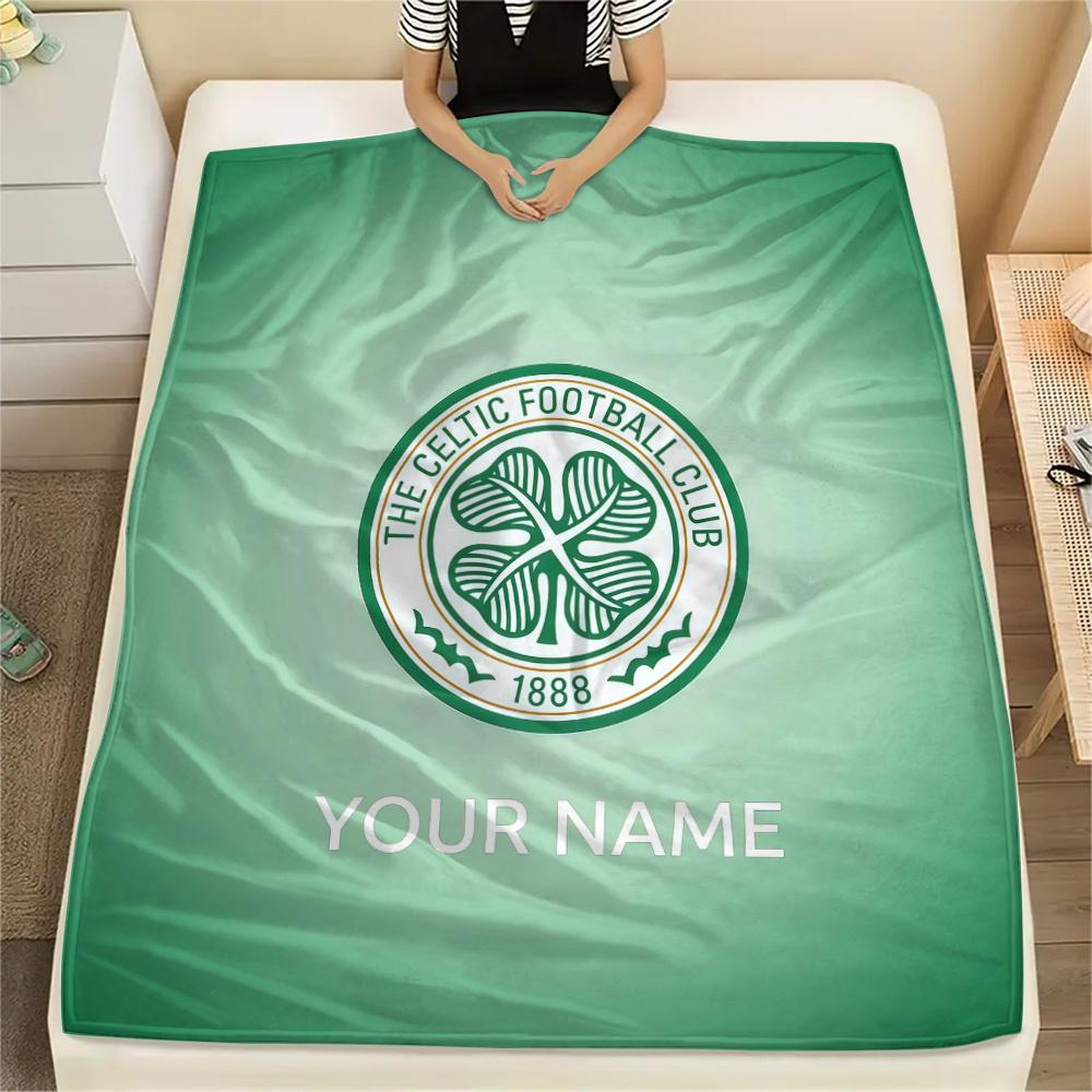 Custom Name The Celtic Football Club2 Flannel Blanket, High quality Comfortable for All Seasons, Home Decor, Warmth and Comfort