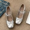 Fashion Comemore Spring Autumn Women Mary Jane Shoes Fashion Butterfly-knot Thick Heel Shallow Mouth Single Shoe Solid Square Head Pumps