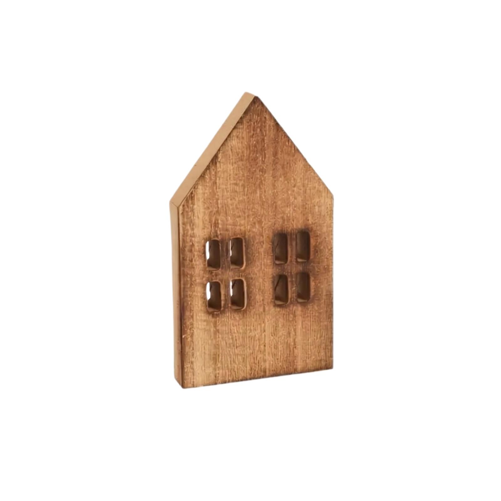 Wooden Rustic Cottage Tabletop Decorative Ornament Living Room Home Decoration Rustic Style Wooden House Figurine one size