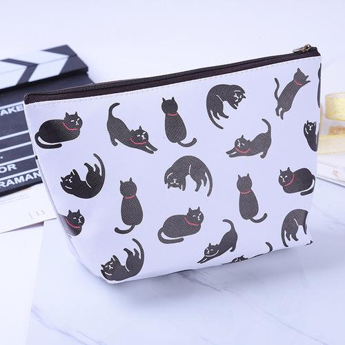 Bedruckte Reise-Kosmetiktasche, klein, koreanisch, tragbar, großes Fassungsvermögen, Kosmetiktasche, Clutch, Kosmetiktasche