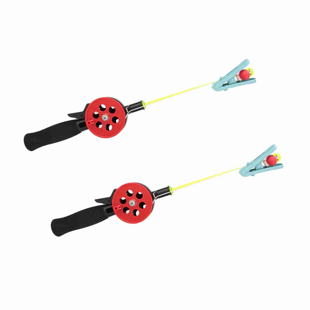 2Pcs Crab Fishing Rod Ice Fishing Pole with Shrimp Clamp Accessories Random Color