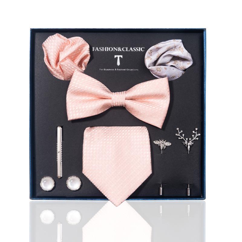 Luxury Groom Tie, Pocket Square & Boutonniere Gift Set for Weddings