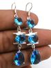 Blue Topaz Gemstone Ethnic Handmade Drop Dengle Earring Jewelry ER 272