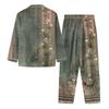 Women's Casual Fashion Vintage Print Long-Sleeved Top And Trousers Homewear Set