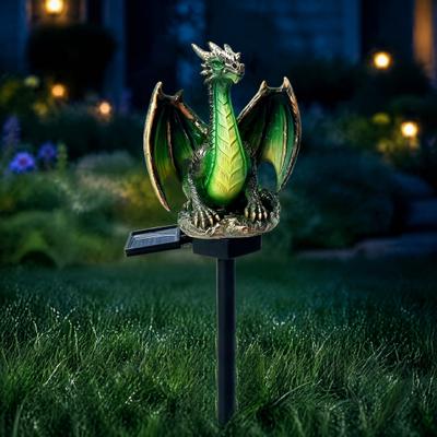 Magische Drachen-Ornamente mit Solarbetrieb, Gartenleuchte, Wasserdichte mittelalterliche Statuenlampe, Dekorative Figuren-Erdspieße für den Außenbereich, Gotische Fantasy-Dekoration
