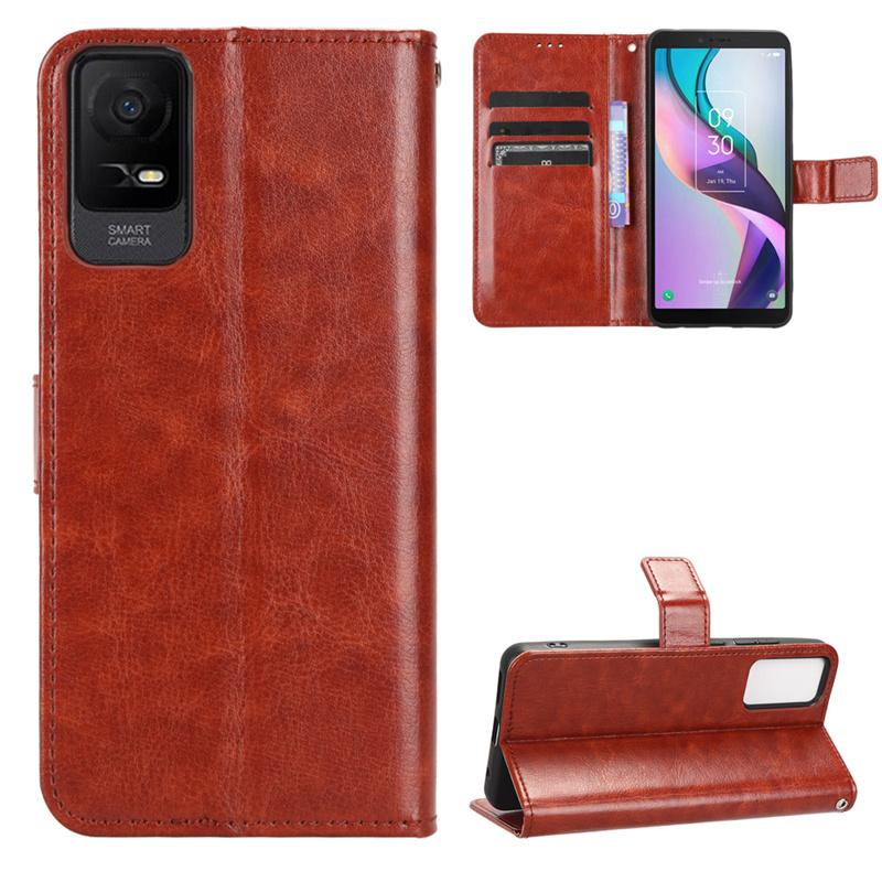 Leather Flip Case for TCL Ion X V Ion Z Stylus 5G Protective Cover Wallet Card Slot Kickstand Shockproof Holder Business Full Protection Cover