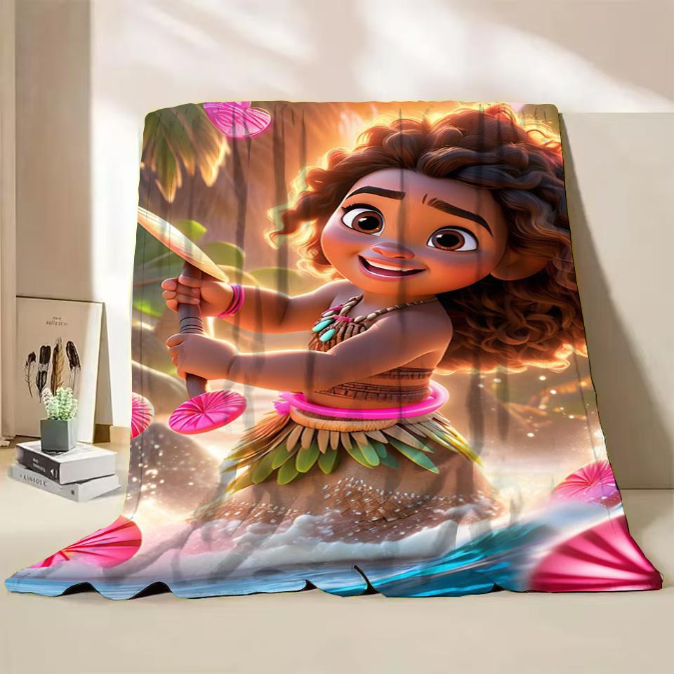 Disney Moana Duffy Flanel Worpdeken voor Bed Sofa Thuis Slaapkamer Kantoor Reizen Kinderdeken Kinderen Winter Warm Cadeaus