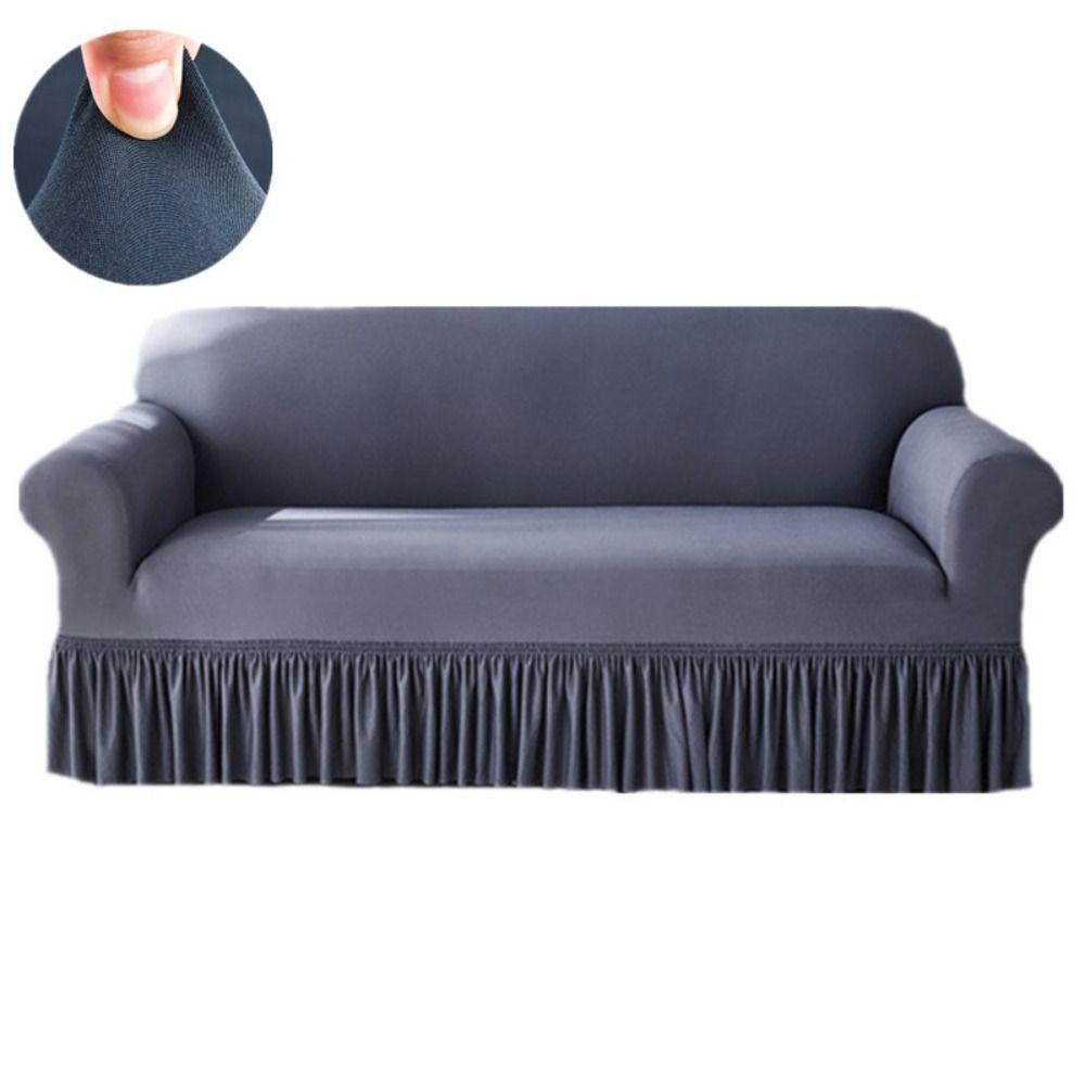 Dustproof Stretch Sofa Slipcover 1/2/3/4 Seat Solid Color Couch Cover Non-slip Sofa Cover Home Use