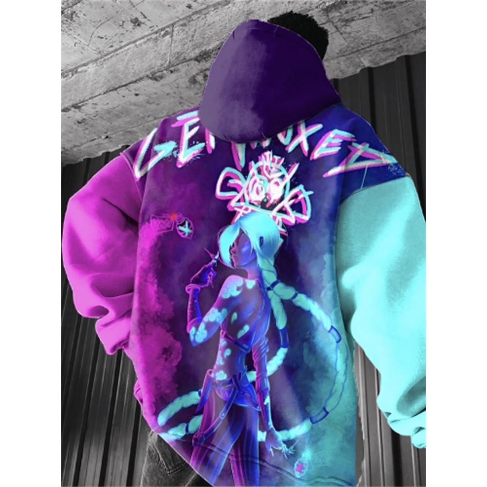 Popular Anime Arcane League Jinx Hoodies 3D Printing Men/Women Cartoon Tracksuit Sweatshirt Long Sleeve Pullover Man Hoodied