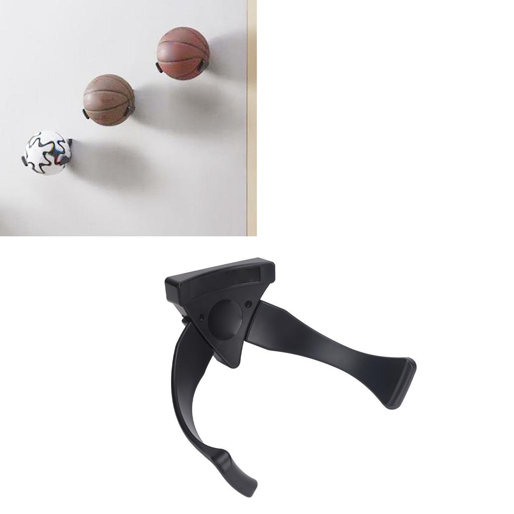 Ball Holder Wall Mounted ABS Basketball Storage Rack Display Organizer Wall Decor for Soccer Volleyball Football Black