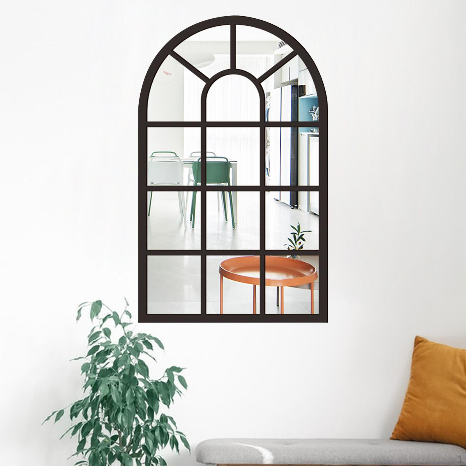 

Арочное окно настенное зеркало декоративное оконное стекло арка для фермерского дома чёрный