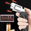 Life Car Ghost Switch-Gun Folding Alloy Left Wheel Metal Model Gun Wheel Simulation Toy Soft Bullet Gun with Plastic Bullets