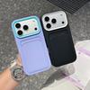 Silicone Card Holder Slot Candy Phone Case For iPhone 17 Air 16 15 14 13 12 11 Pro Max Plus Wallet Pocket Bumper Cover