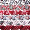 2rolls Christmas Ribbon Wired Christmas Wired Ribbon Incl. Santa Christmas Buffalo Plaid Ribbon for Wreaths Bows Christmas Decor DIY Crafts