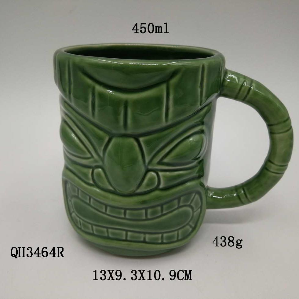 Hawaiian Ceramic Cup TIKI Creative Cocktail Cup Embossed Water Cup Tiki Cup Zombie Face