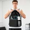 Lightweight Portable Mesh Drawstring Bag: Durable, Large-Capacity for Sports, Travel, and Fitness.