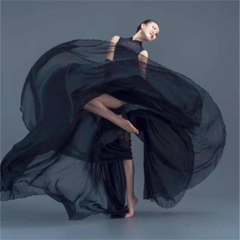 720-Degree Flowy Double-Layer Dance Skirt 100 чёрный