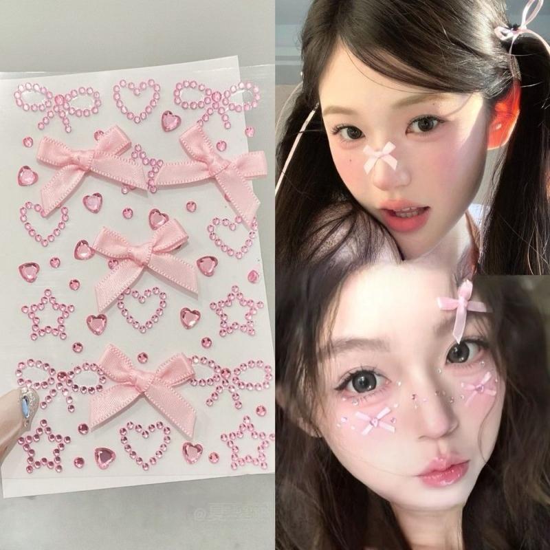 Neue Strass-Schmetterlings-Gesichtsaufkleber mit Perlen, temporäre Tattoo-Aufkleber, langlebig, wasserdicht, Glitzer-Lidschatten, Körper für Festival-Make-up