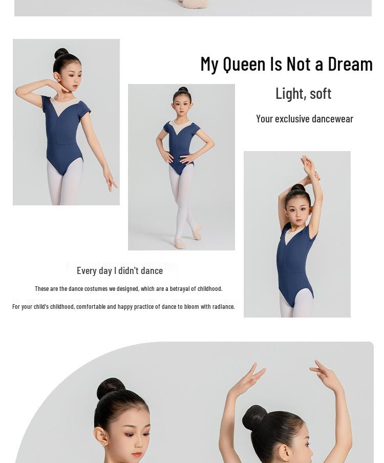 Kurzärmeliges Ballett- und Gymnastik-Tanzkleid für Kleinkind-Mädchen mit Trägerdesign