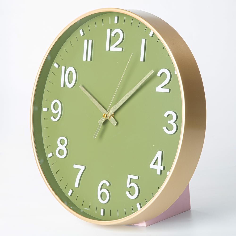 Veggklokke, Veggklokke, Stilig, Stillegående, Skandinavisk, Kontinuerlig sekundviser, Lettlest, Analog klokke for kontor, klasserom, stue, 30 cm